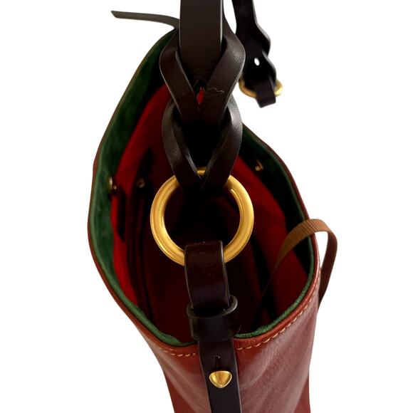 Dooney and Bourke Florentine Leather Med Sac Twisted Strap Ginger NWT - Picture 9 of 12